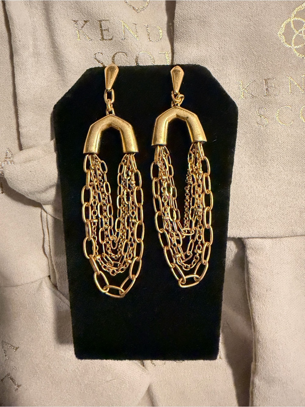 Kendra Scott Ryder Statement Earrings in Vintage Gold Tone